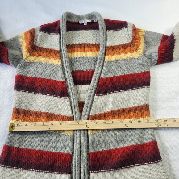 Vince 100% cashmere warm striped open front cardigan sweater size S - Picture 4 of 10
